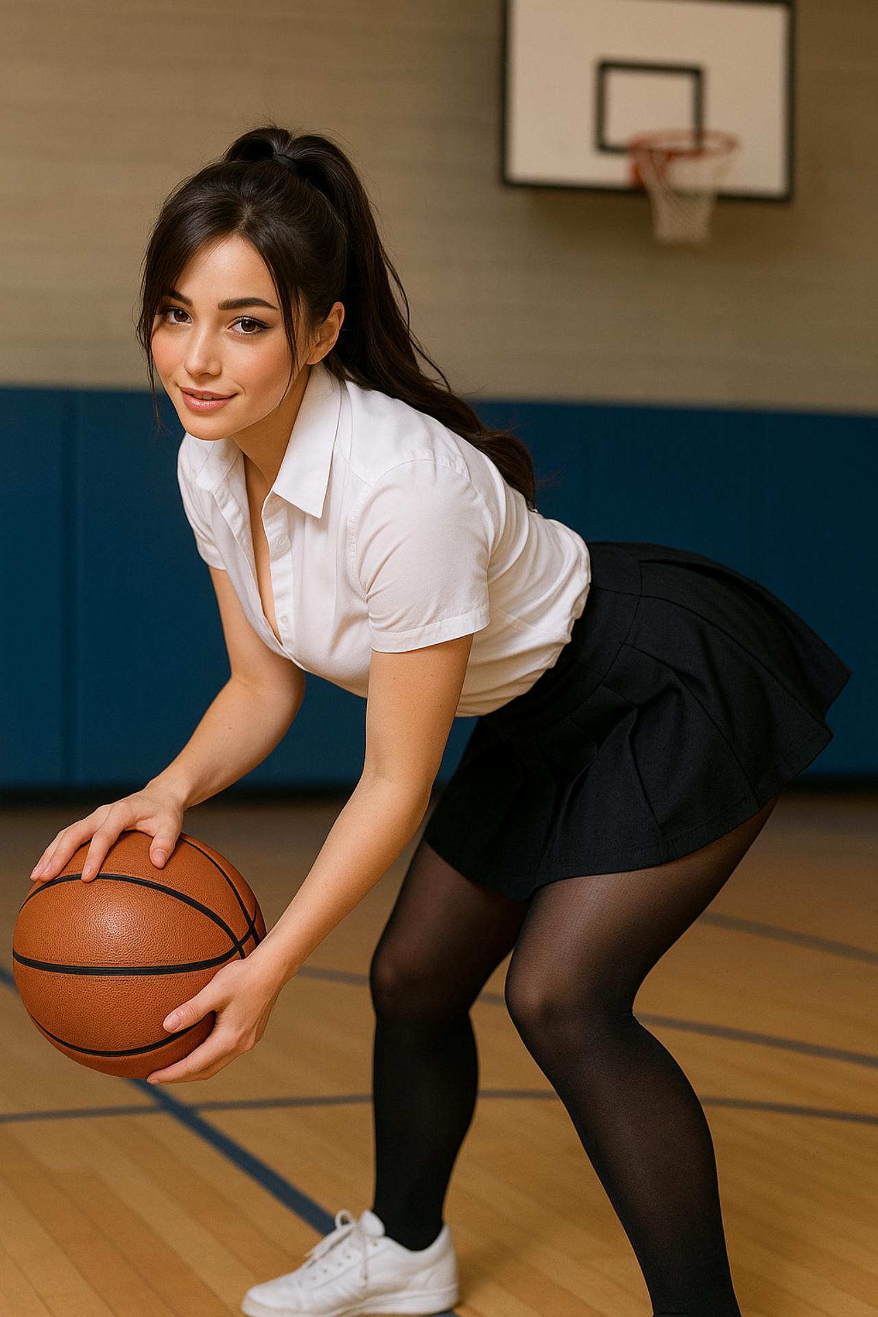 Basketbolun Odak Noktasindaki Kadin