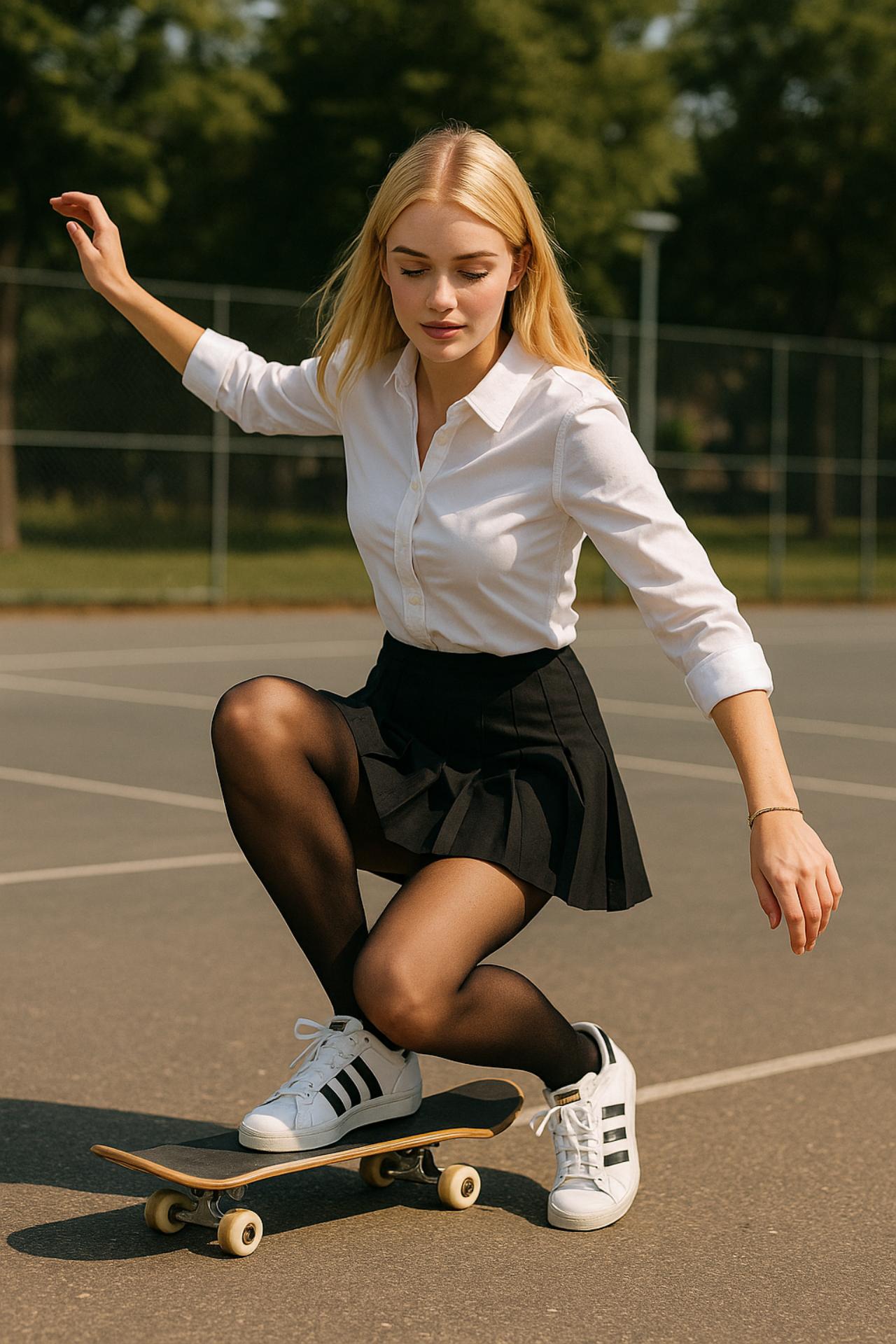Gunesli Sahada Skateboarding Yonu